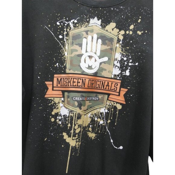 Miskeen Originals L Sweatshirt Camo Graphic Paint Splatter Unisex Y2K Streetwear - Picture 3 of 7